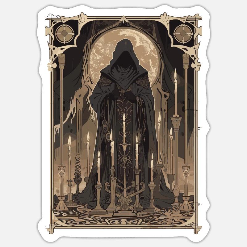 The Wizard Tarot - Sticker size S (10 x 10 cm) - white matte