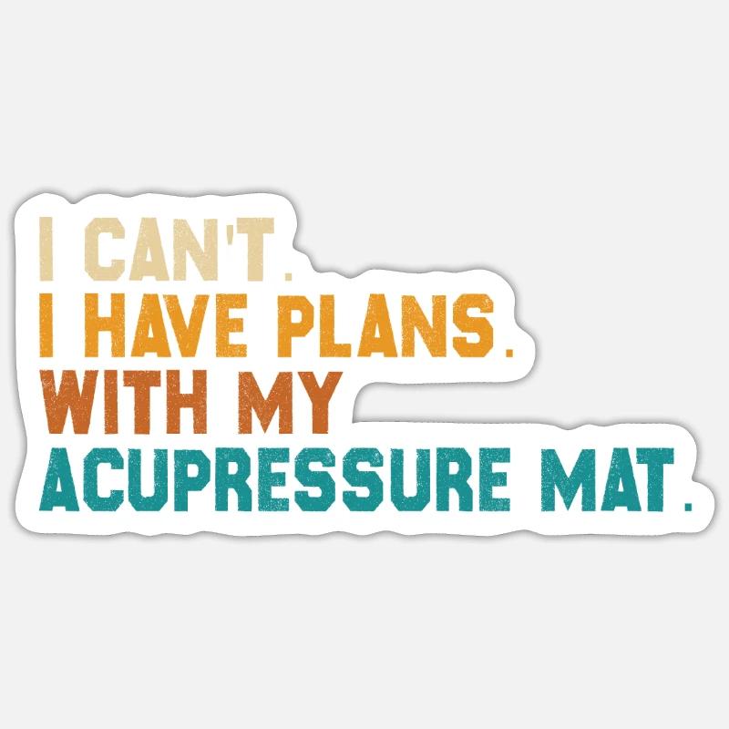 Plans de tapis d'acupression drôles - Sticker taille S (10 x 10 cm) - blanc mat