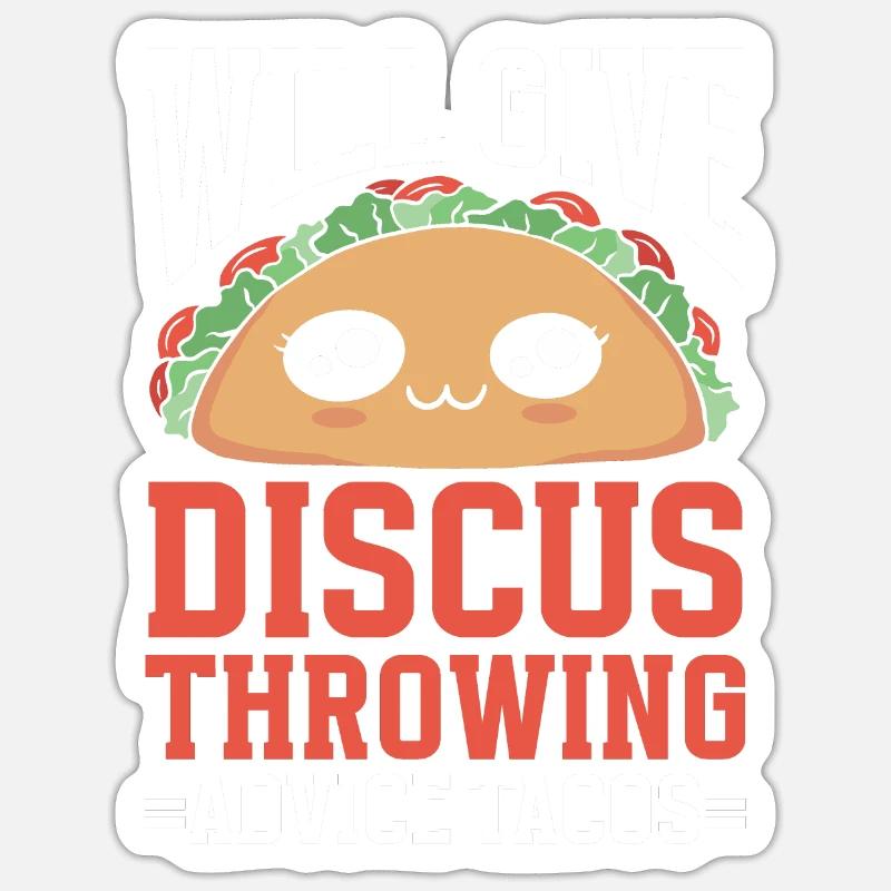 Diskuswerfer Leichtathletik Diskuswerfen Sticker Größe S (10 x 10 cm)
