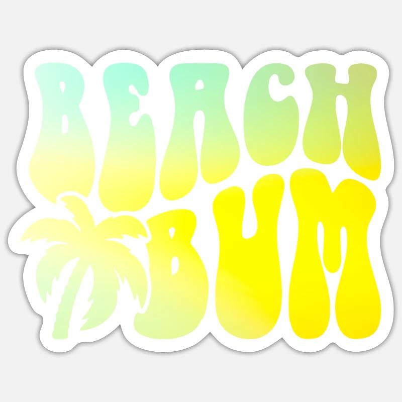 Beach Bum - Sticker Größe S (10 x 10 cm) - Mattweiß