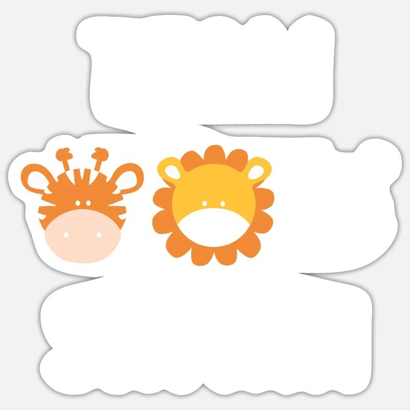 Team safari - Sticker taille S (10 x 10 cm) - blanc mat