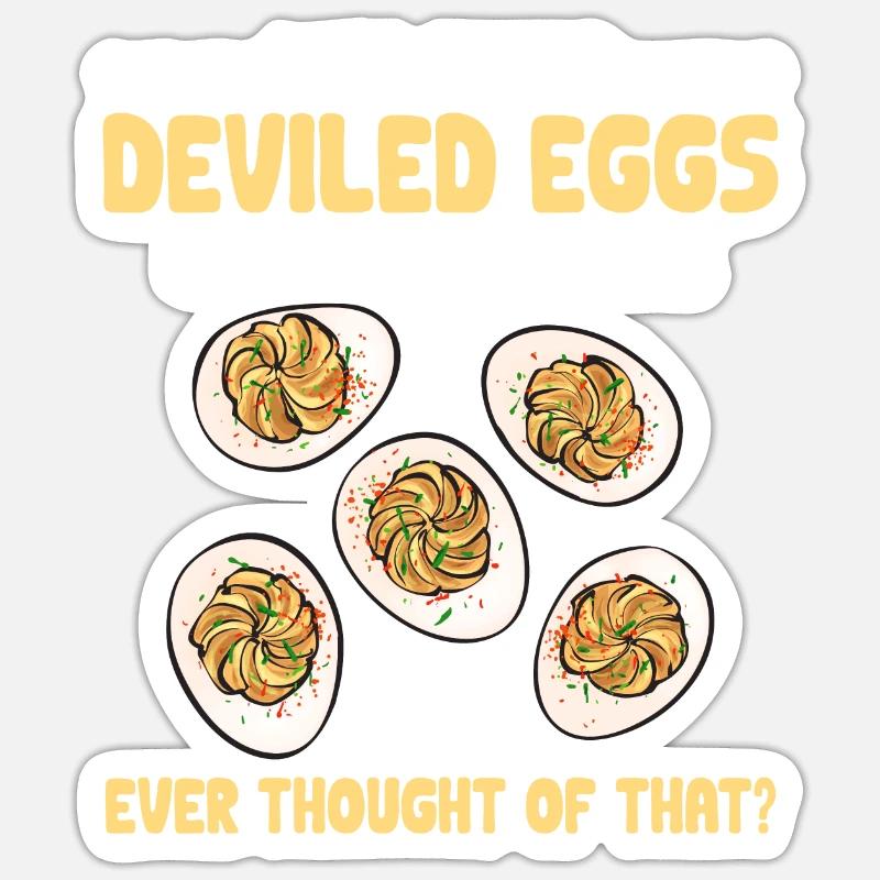 Gefüllte Eier Deviled Eggs - Sticker Größe S (10 x 10 cm) - Mattweiß