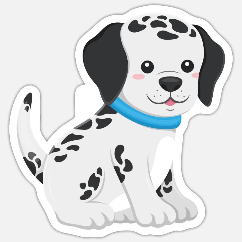 Chiot dalmatien Sticker taille S (10 x 10 cm)