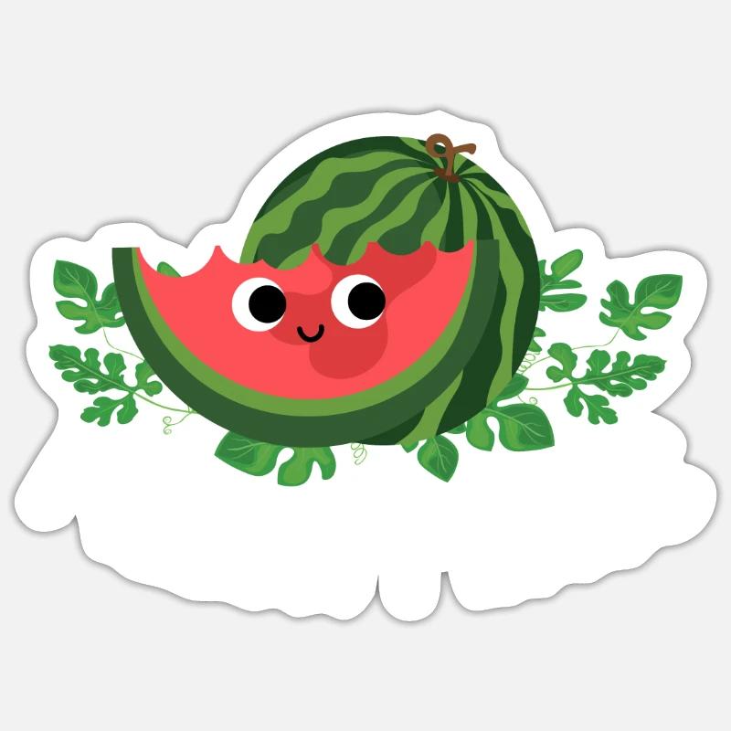 Melon Poison - Sticker taille S (10 x 10 cm) - blanc mat