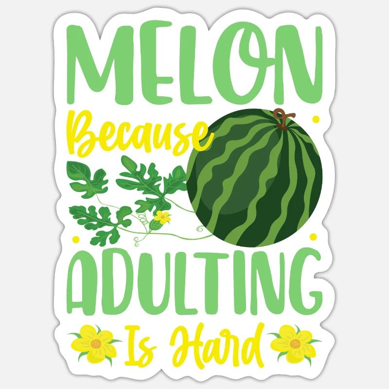 Melon Gift - Sticker Größe S (10 x 10 cm) - Mattweiß