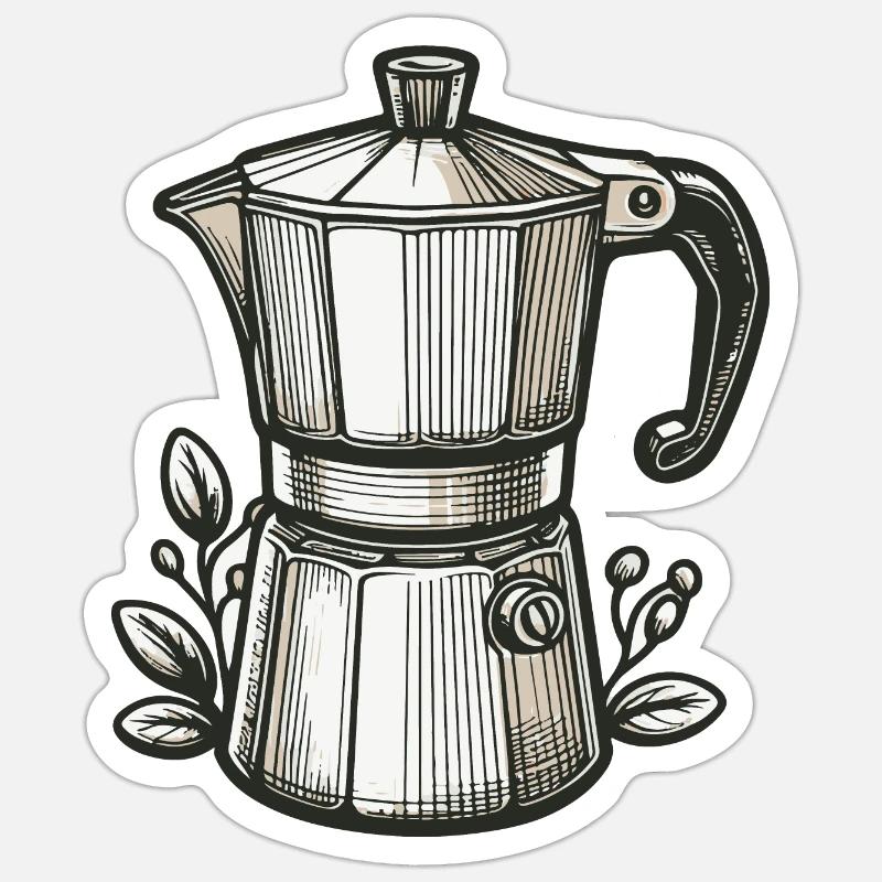 Torréfaction de café, expresso, mocka Sticker taille S (10 x 10 cm)