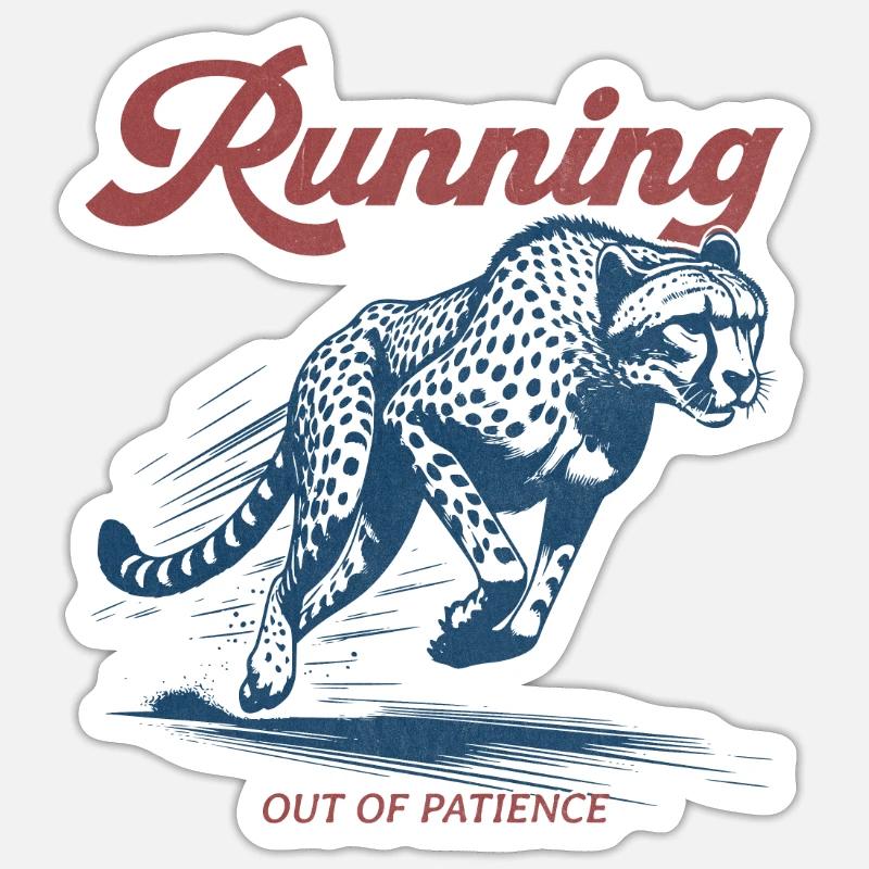 À bout de patience - Guépard - Sticker taille S (10 x 10 cm) - blanc mat