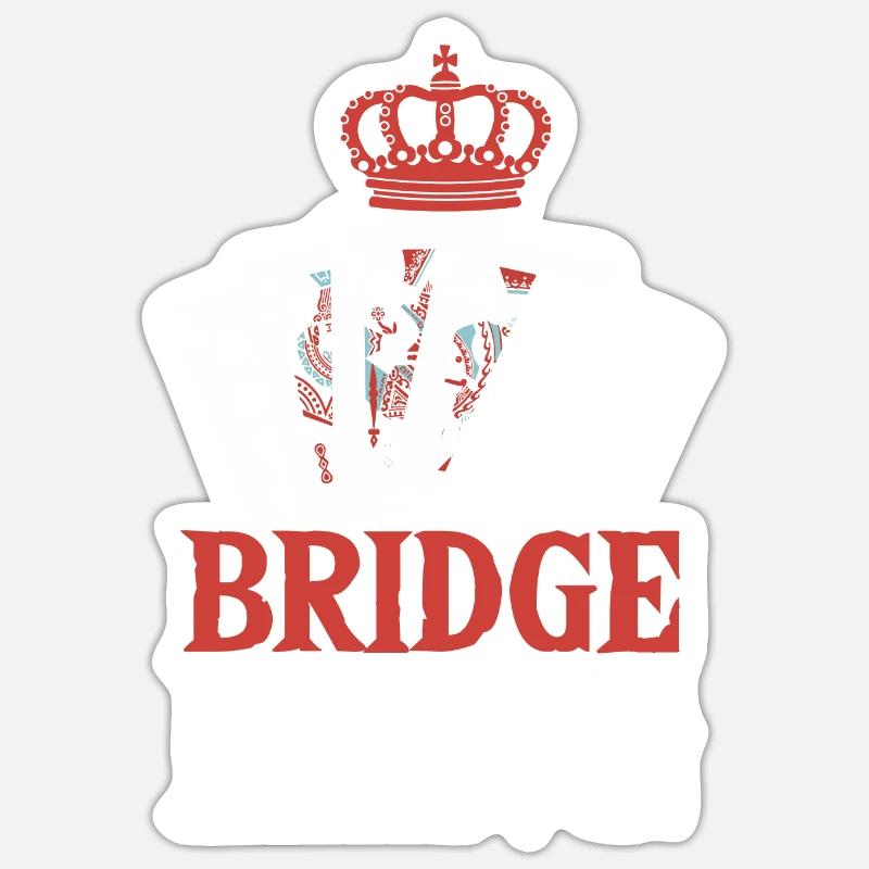 Bridge Card Game Gift - Sticker size S (10 x 10 cm) - white matte