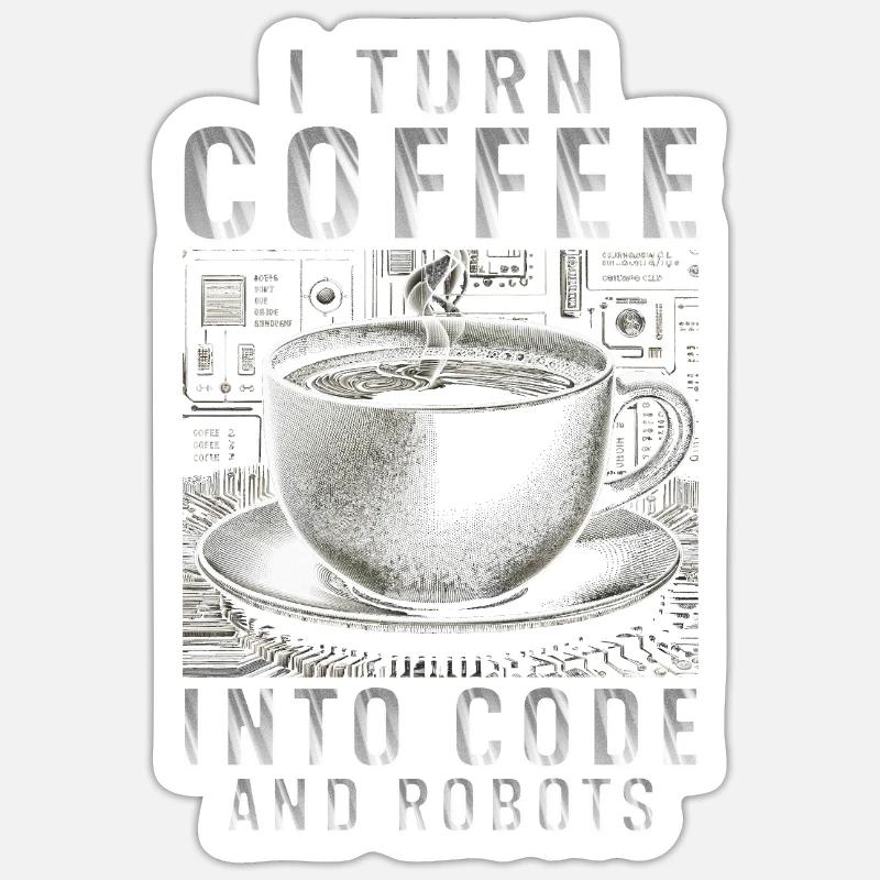 Robotics Engineer Turn Coffee Into Code And Robots Sticker size S (10 x 10 cm)
