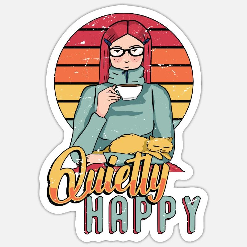 Introverti Tranquillement heureux Introversion introvertie Sticker taille S (10 x 10 cm)