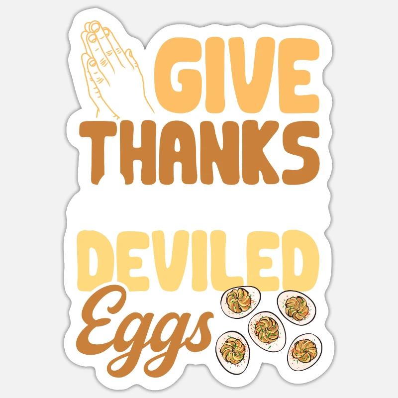Gefüllte Eier Deviled Eggs - Sticker Größe S (10 x 10 cm) - Mattweiß