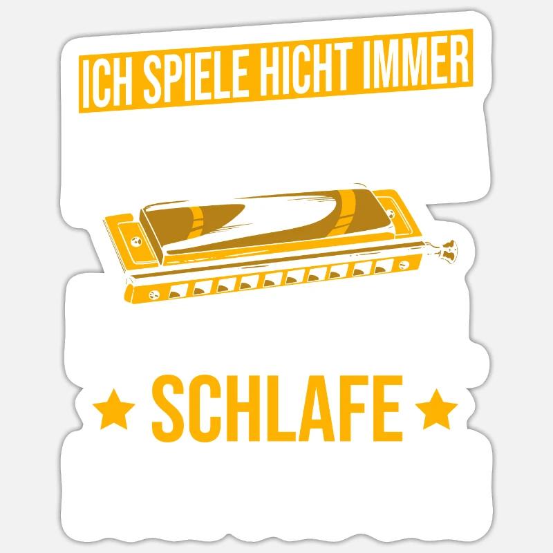 Playing Harmonica Gift - Sticker size S (10 x 10 cm) - white matte