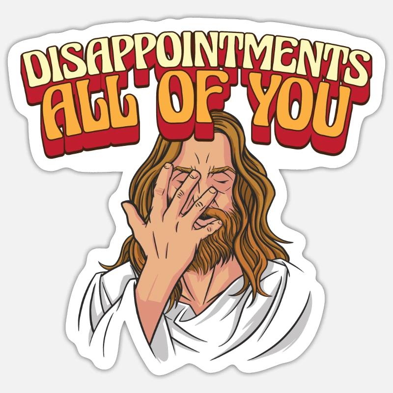 Déceptions à tous drôle Jesus Facepalm Sticker taille S (10 x 10 cm)