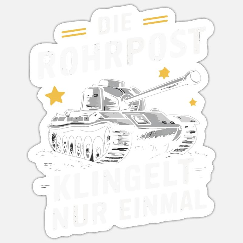 Panzer Kampfpanzer Panzerkampfwagen Panzerfahrer - Sticker Größe S (10 x 10 cm) - Mattweiß