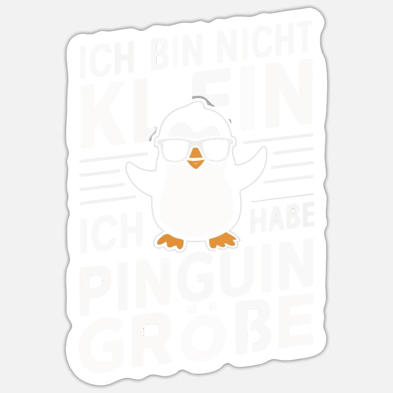 Pingouin, petits pingouins, manchot empereur - Sticker taille S (10 x 10 cm) - blanc mat