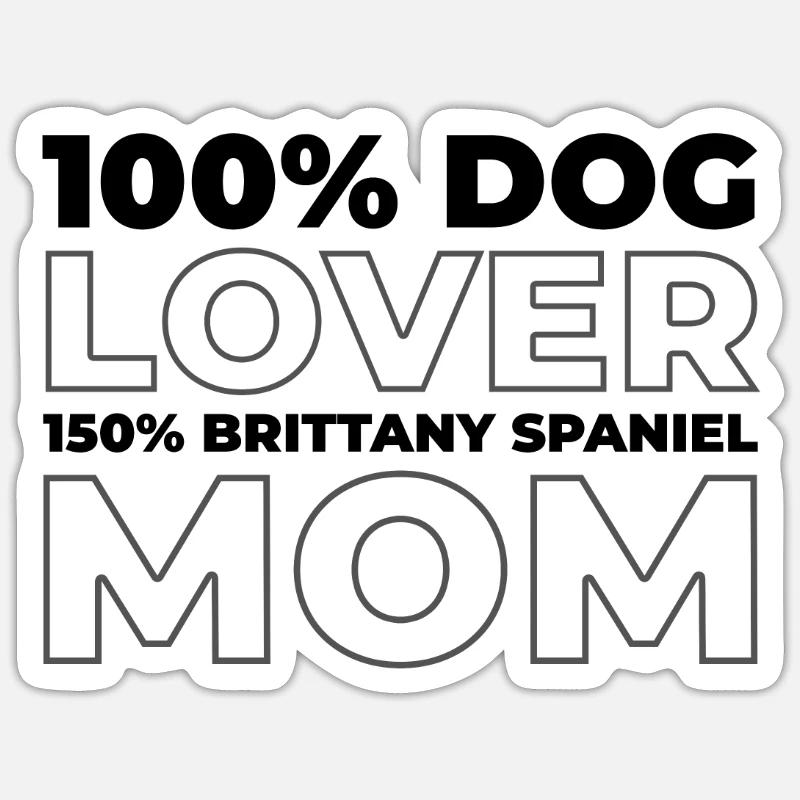 Brittany Spaniel - Sticker Größe S (10 x 10 cm) - Mattweiß