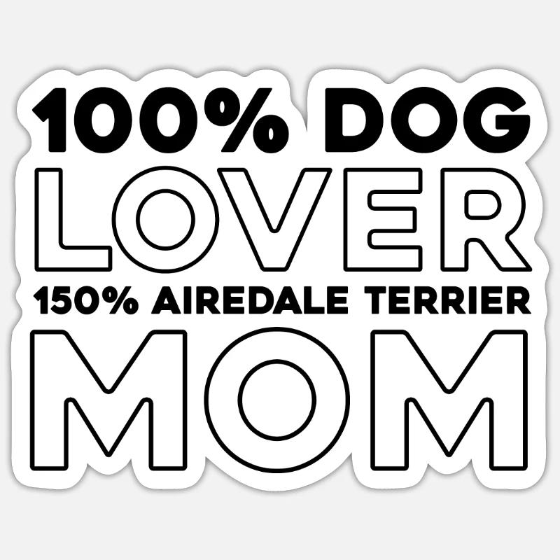 Airedale Terrier - Sticker Größe S (10 x 10 cm) - Mattweiß