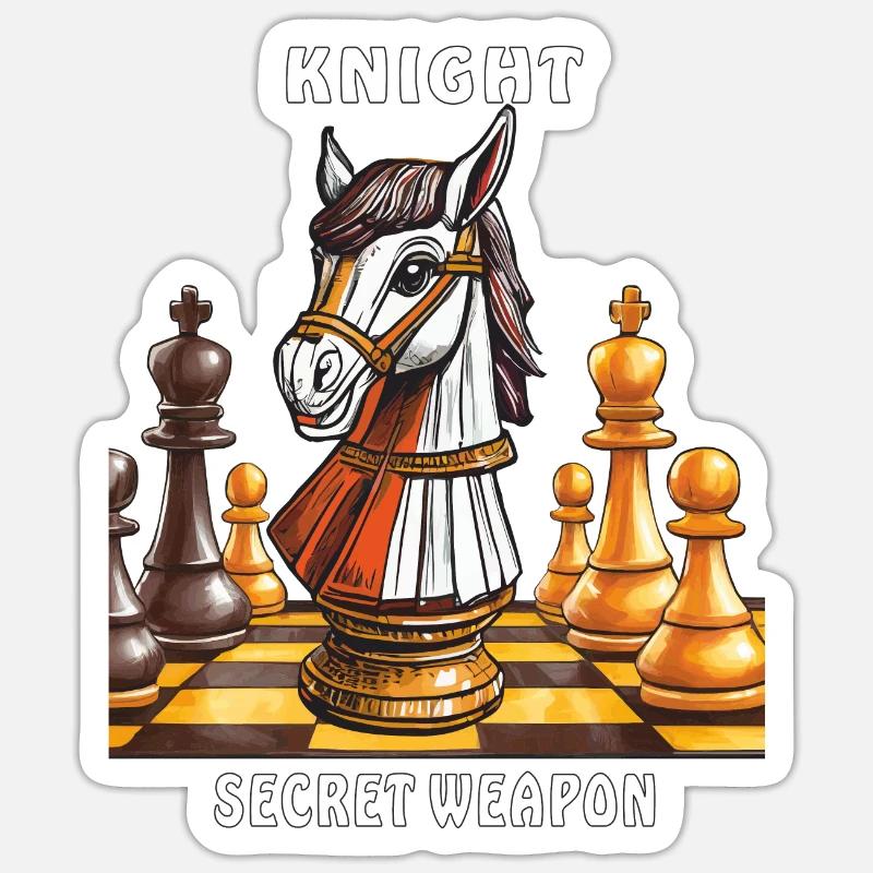 ARME SECRÈTE DU CHEVALIER D’ÉCHECS Sticker taille S (10 x 10 cm)