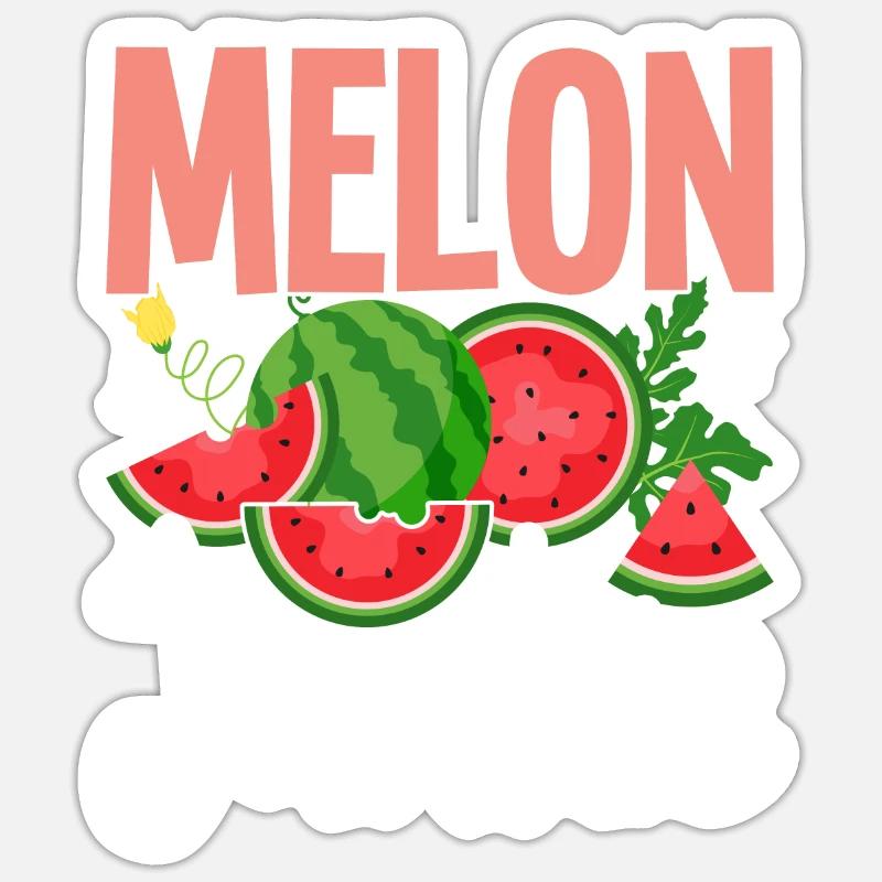 Melon Gift - Sticker Größe S (10 x 10 cm) - Mattweiß