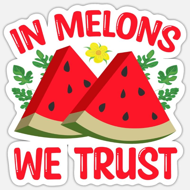 Melon Poison - Sticker taille S (10 x 10 cm) - blanc mat
