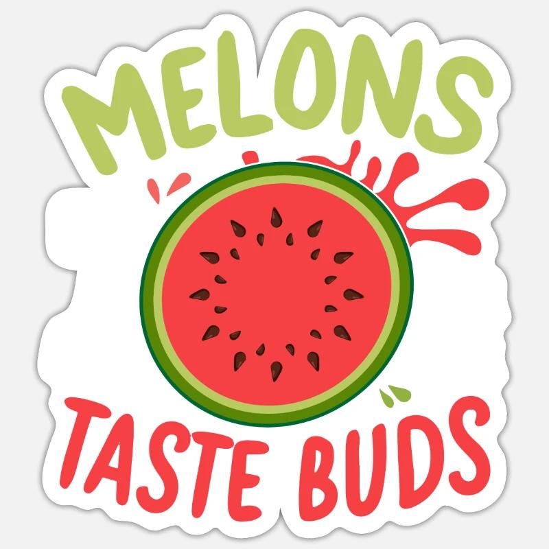 Melon Gift - Sticker Größe S (10 x 10 cm) - Mattweiß