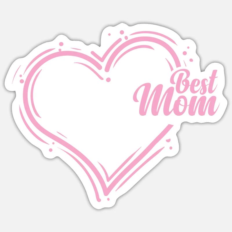Best Mom Muttertag Mami - Sticker Größe S (10 x 10 cm) - Mattweiß