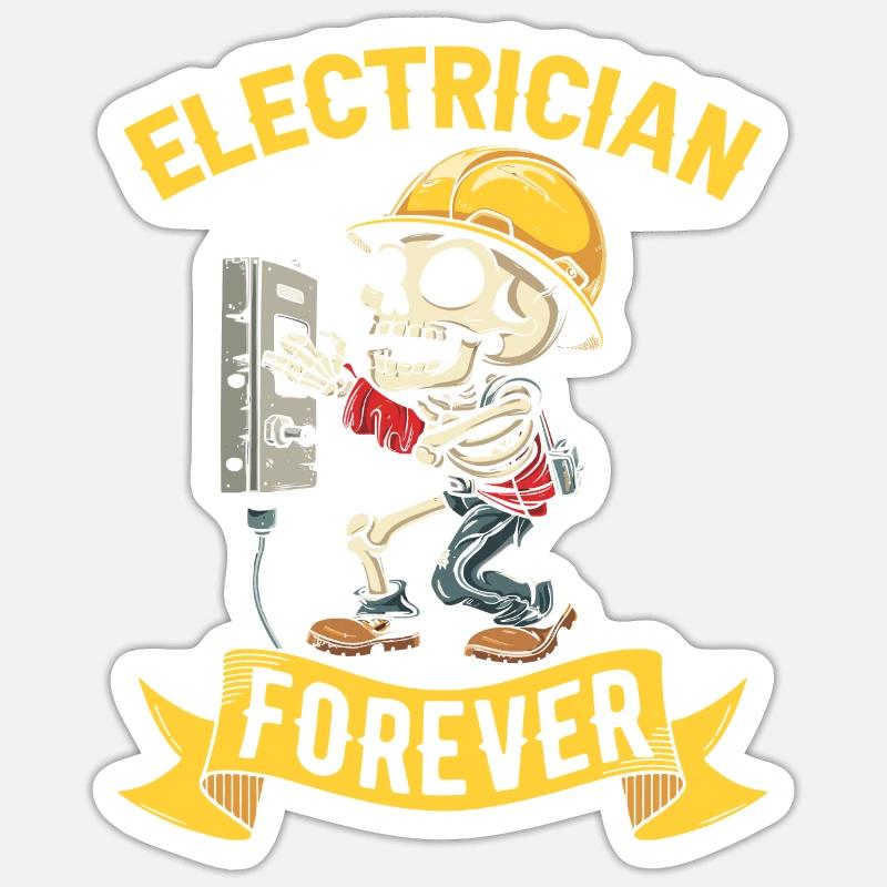 Électricien Électronicien Technicien en Electronique - Sticker taille S (10 x 10 cm) - blanc mat