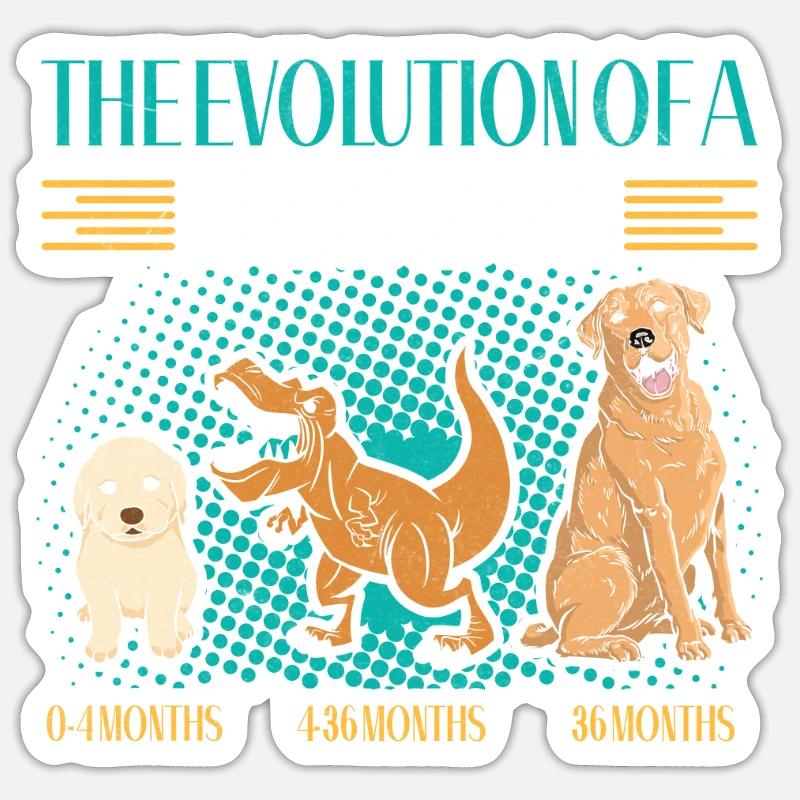 EVOLUTION D’UN PROPRIÉTAIRE DE LABRADOR RETRIEVER Sticker taille S (10 x 10 cm)