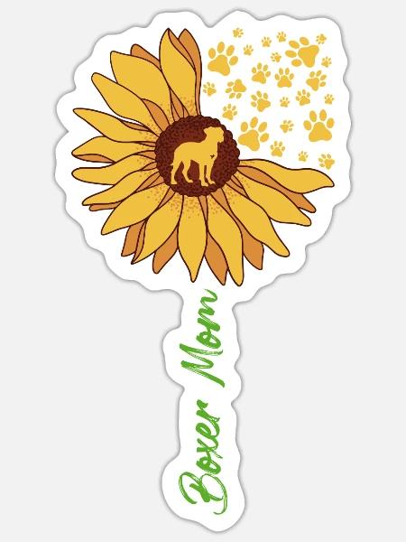 BOXER MOM Hundebesitzerin Deutscher Boxer - Sticker Größe S (10 x 10 cm) - Mattweiß