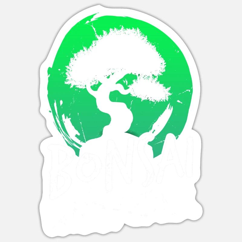 Bonsai-flüsterer - Sticker Größe S (10 x 10 cm) - Mattweiß