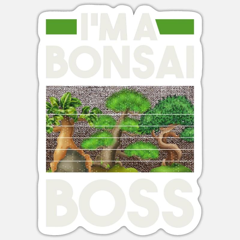 Ich Bin Ein Bonsai-Chef - Sticker Größe S (10 x 10 cm) - Mattweiß