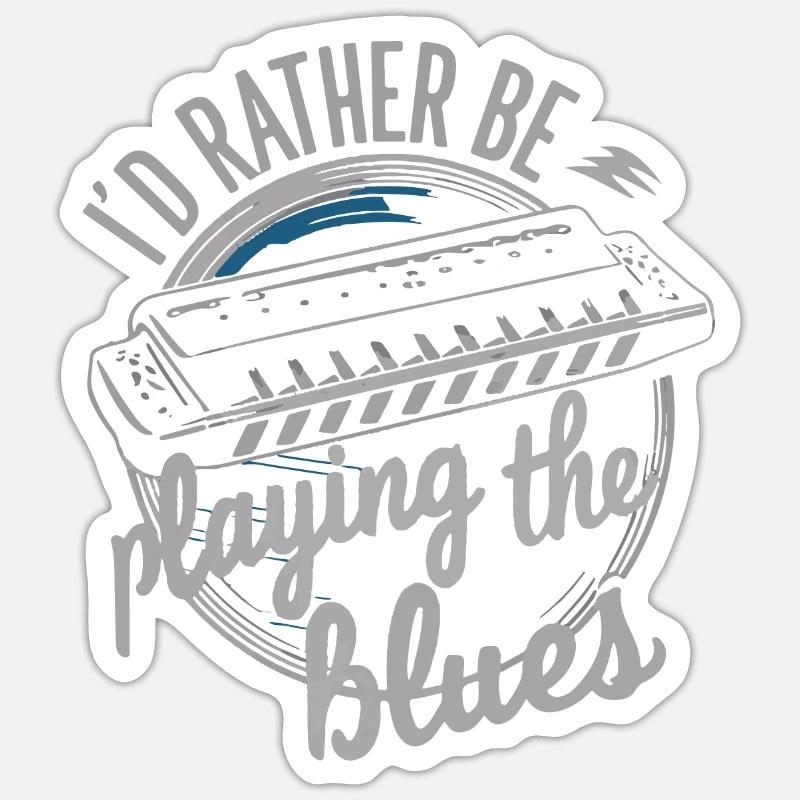 Harmonica Playing Gift - Sticker size S (10 x 10 cm) - white matte