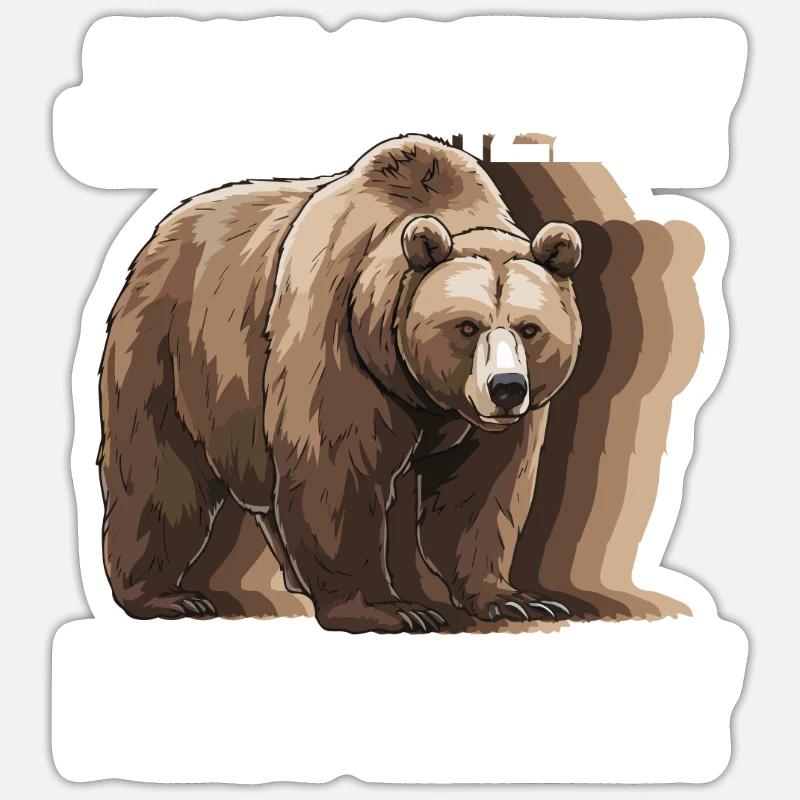 Grizzly Bear Brown Bear Bear - Sticker size S (10 x 10 cm) - white matte