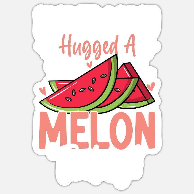 Melon Gift - Sticker Größe S (10 x 10 cm) - Mattweiß