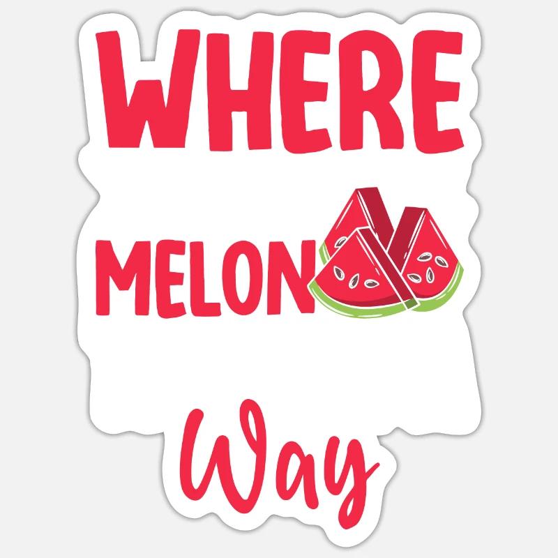 Melon Gift - Sticker Größe S (10 x 10 cm) - Mattweiß