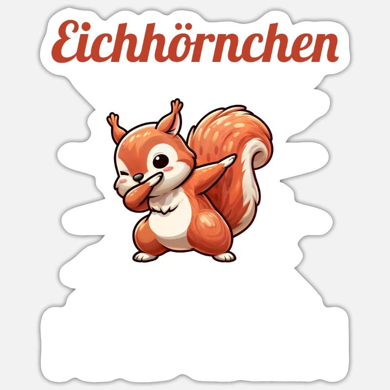 Eichhörnchen Mädchen Eichhörnchen-Liebhaber Gesche Sticker Größe S (10 x 10 cm)