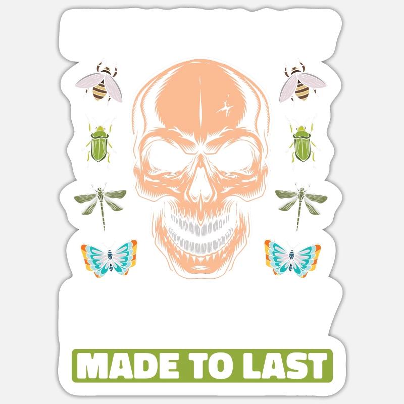 Entomologie Entomologiste Crâne d’insecte - Sticker taille S (10 x 10 cm) - blanc mat
