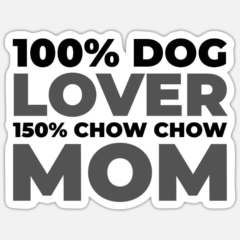 Chow Chow - Sticker taille S (10 x 10 cm) - blanc mat