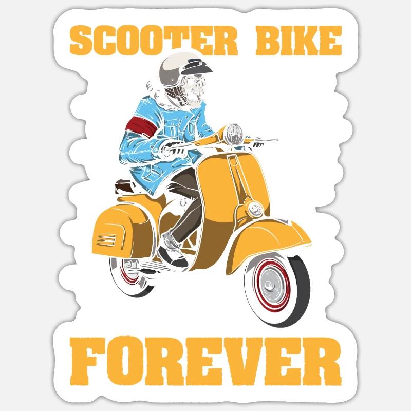 Scooter Skeleton - Sticker size S (10 x 10 cm) - white matte
