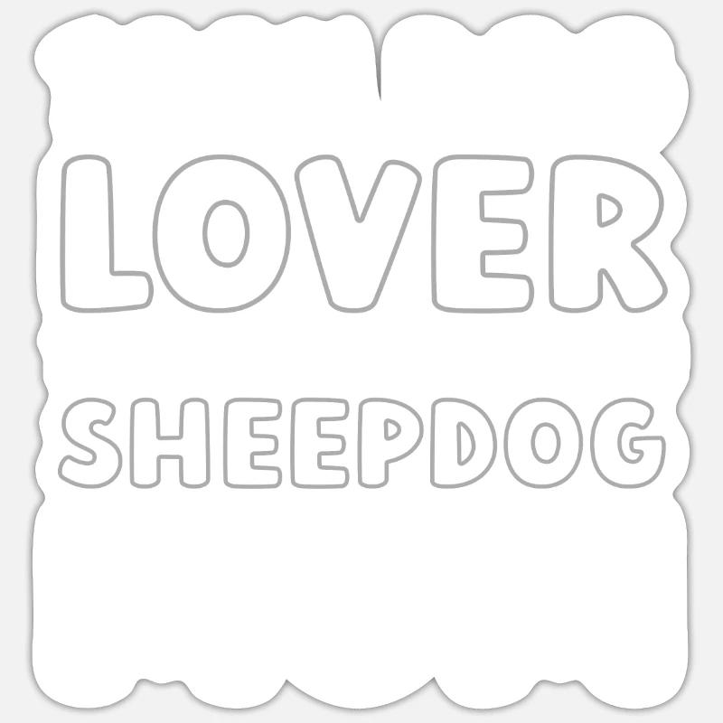 Altenglischer Schäferhund Bobtail - Sticker Größe S (10 x 10 cm) - Mattweiß