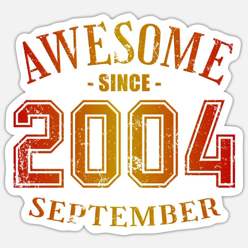 Septembre 2004 - Anniversaire de septembre - Sticker taille S (10 x 10 cm) - blanc mat