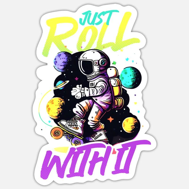 Roller Derby roule avec ça Astronaute Sticker taille S (10 x 10 cm)