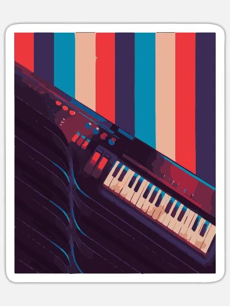 Keytar Keyboard Geschenk - Sticker Größe S (10 x 10 cm) - Mattweiß