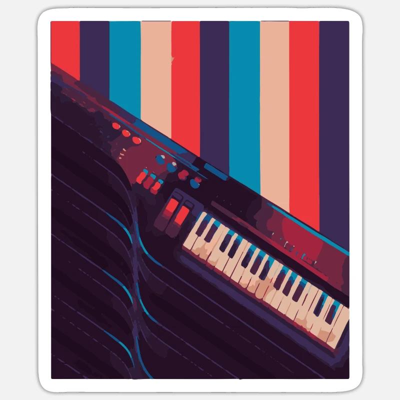 Clavier Keytar Cadeau - Sticker taille S (10 x 10 cm) - blanc mat