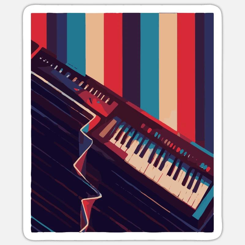 Keytar Keyboard Geschenk - Sticker Größe S (10 x 10 cm) - Mattweiß