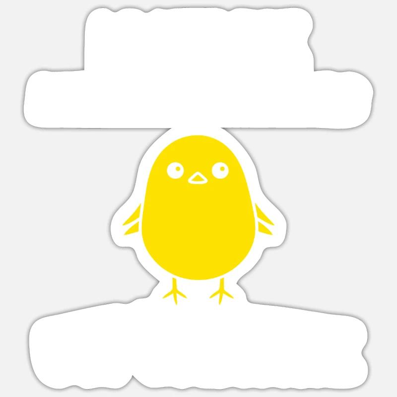 Humour Canari - Sticker taille S (10 x 10 cm) - blanc mat