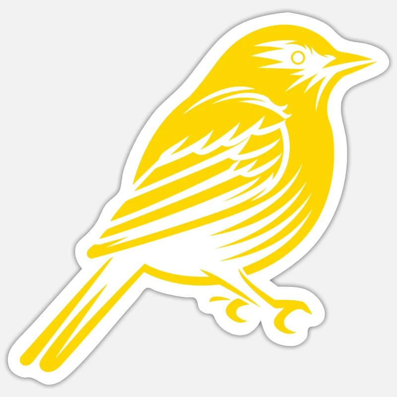 Kanarienvogel Sticker Größe S (10 x 10 cm)