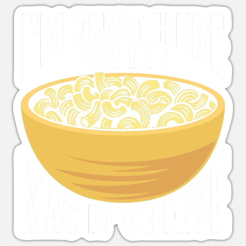 Mac And Cheese Makkaroni - Sticker Größe S (10 x 10 cm) - Mattweiß