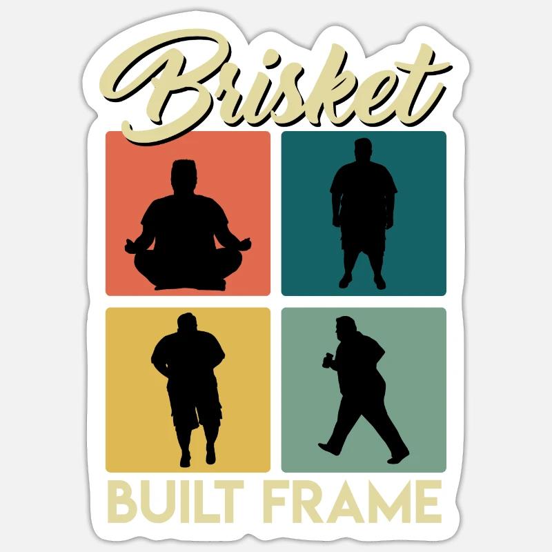Fleischfresser BISKET BUILT FRAME BBQ - Sticker Größe S (10 x 10 cm) - Mattweiß