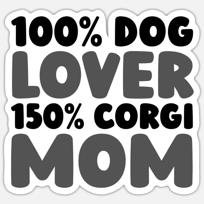 Corgi - Sticker Größe S (10 x 10 cm) - Mattweiß
